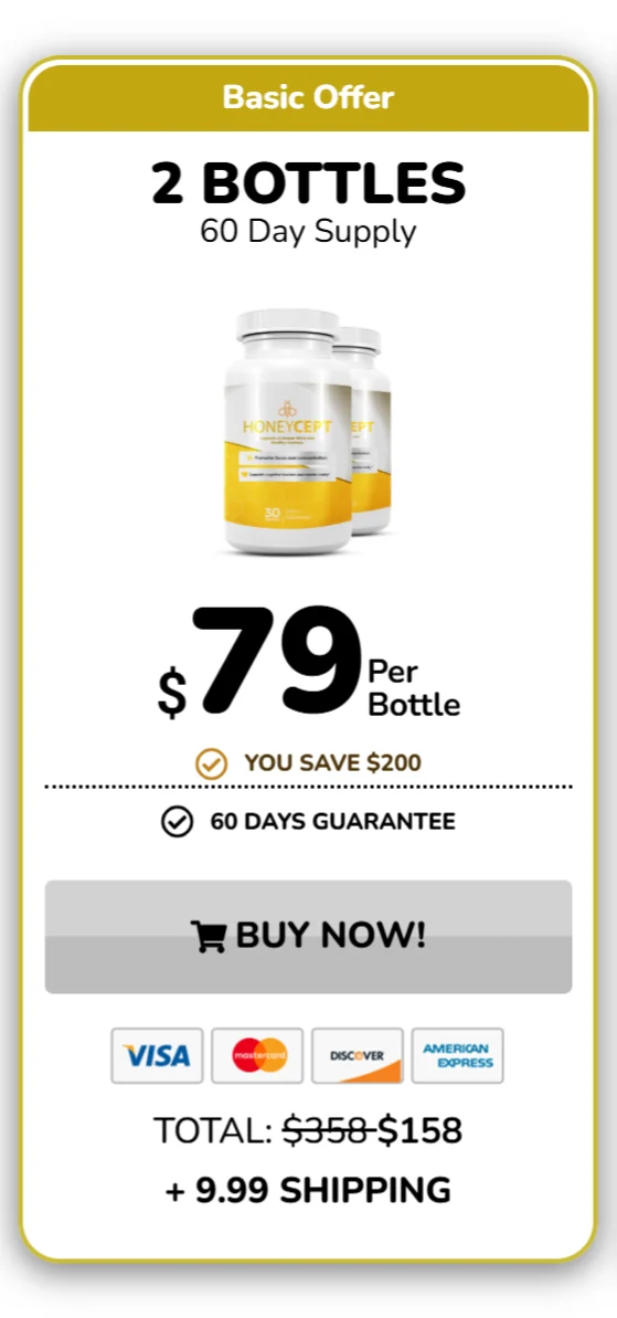 HoneyCept™ 2 bottles pricing